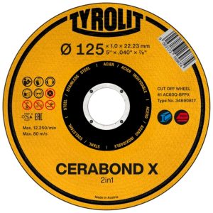 Tyrolit Cerabond X Cut-off Wheels 115mm. Box of 25